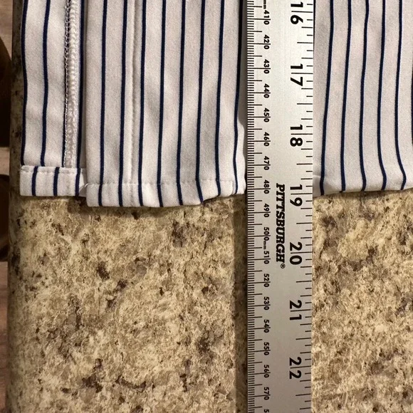 Polo Ralph Lauren Performance Boys L 14-16 White Navy Striped Short Sleeve Polo - Picture 8 of 11